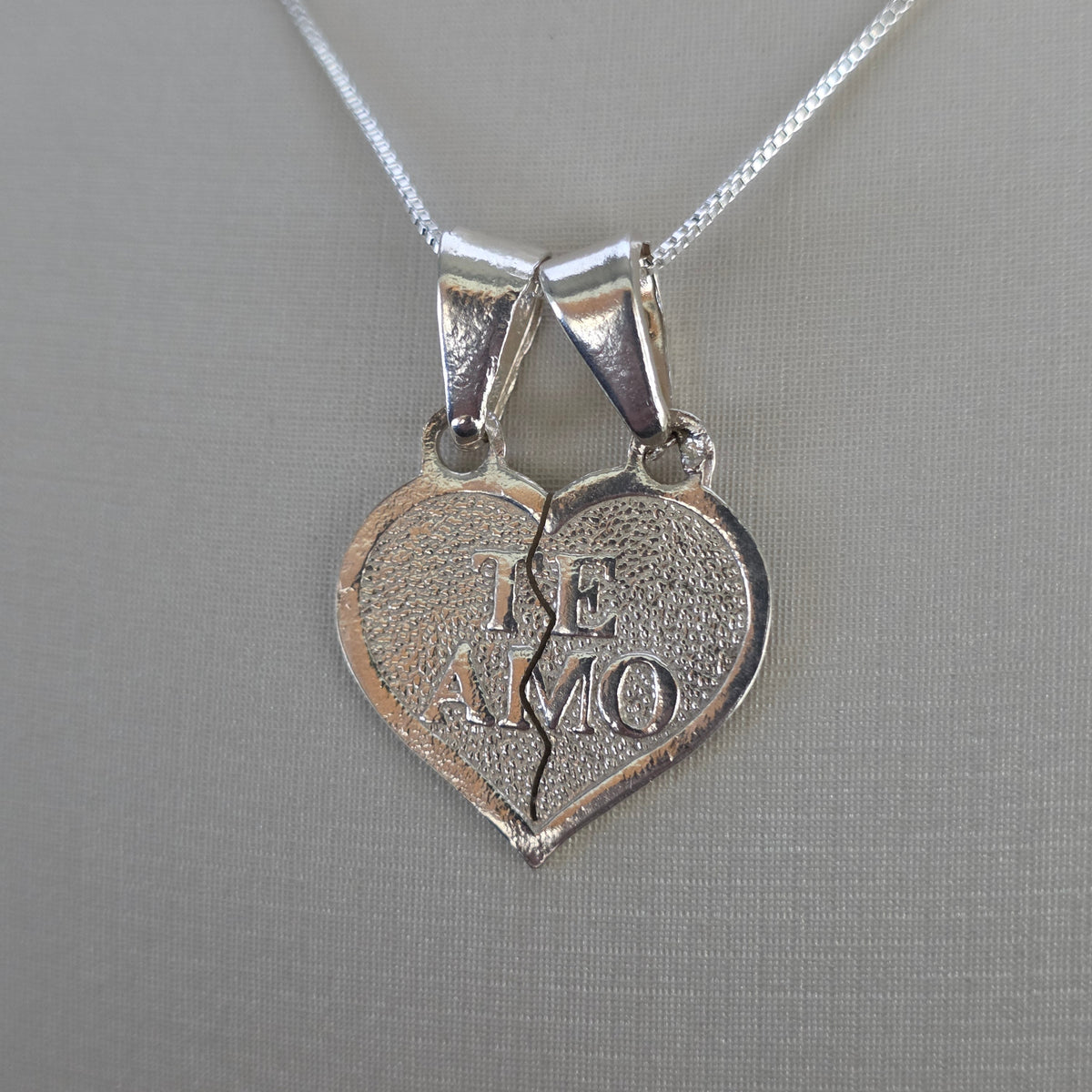 Comprar Colgante Corazón Partido Te Amo Plata 925 - Joyería BomLeón Chile