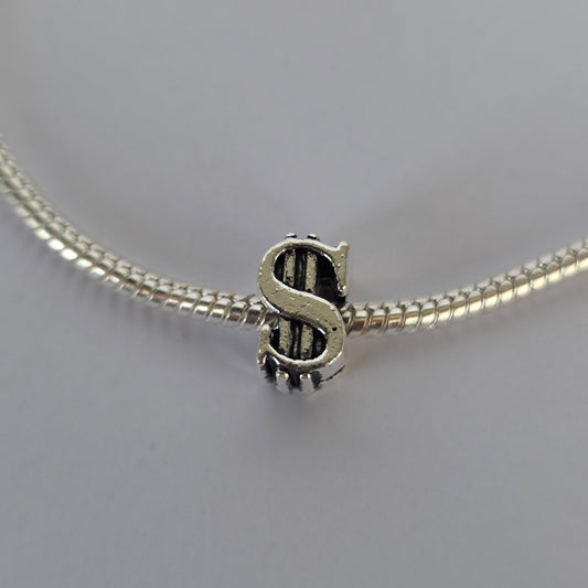 Charm Símbolo de Dólar en Relieve Plata 925