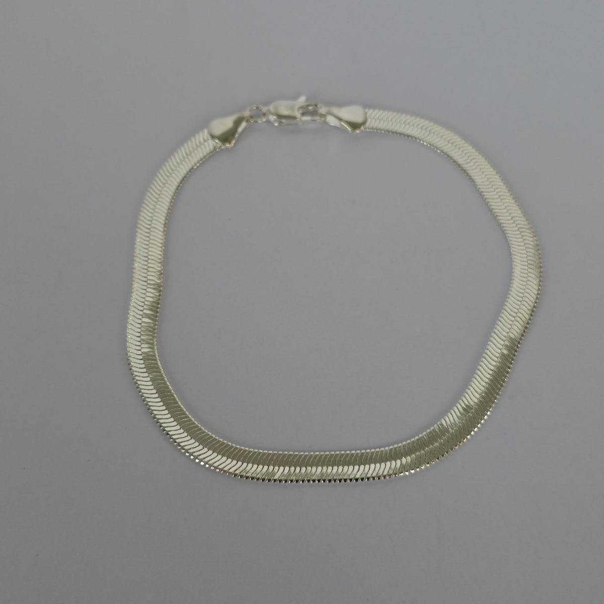Pulsera Cadena Plana Espiga en Plata 925