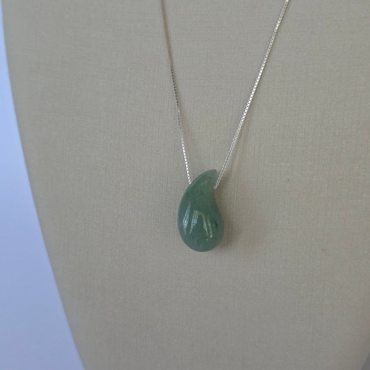 Cadena con Dije Gota Verde en Plata 925