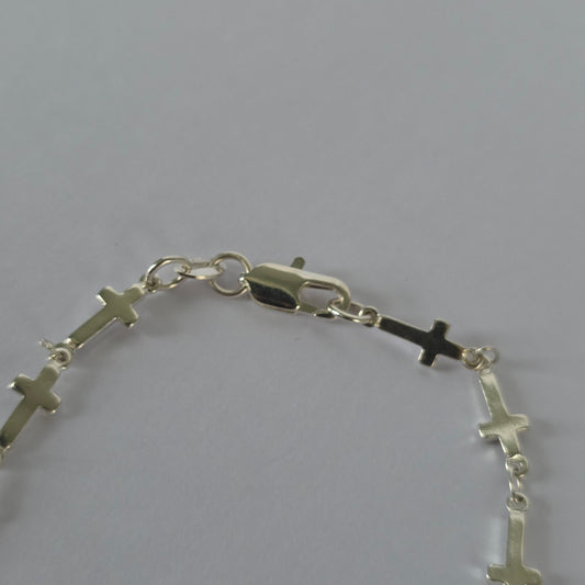 Pulsera de Cruces Lisas Enlazadas en Plata 925