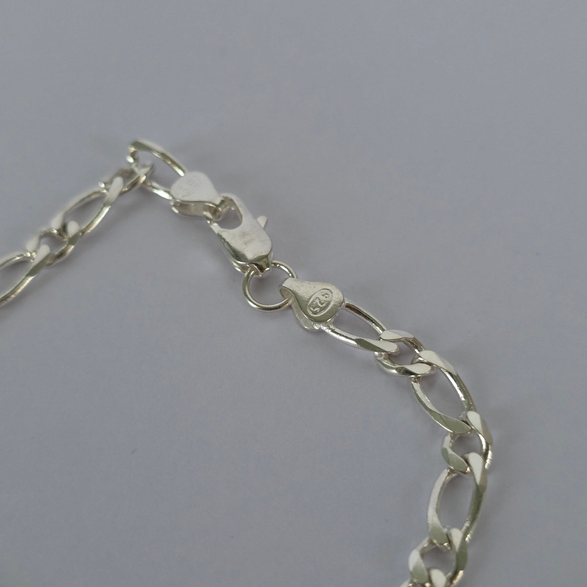 Pulsera de Placa Lisa con Eslabones Alternados en Plata 925