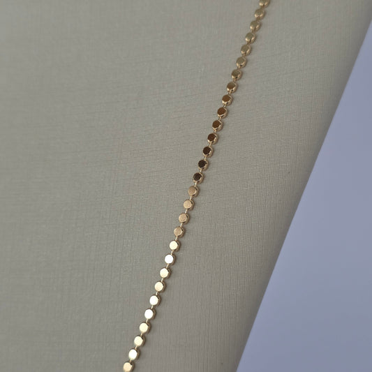 Cadena Discos Planos Baño de Oro 18K — Joyería BomLeón