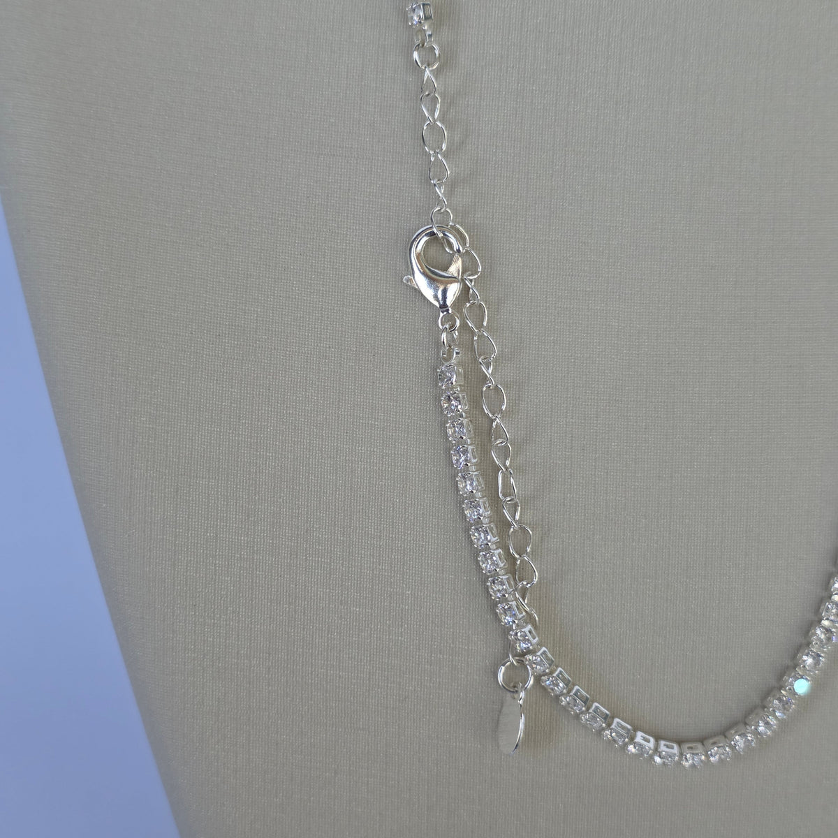Collar Tennis de Cinco Tréboles con Microcircón en Plata 925