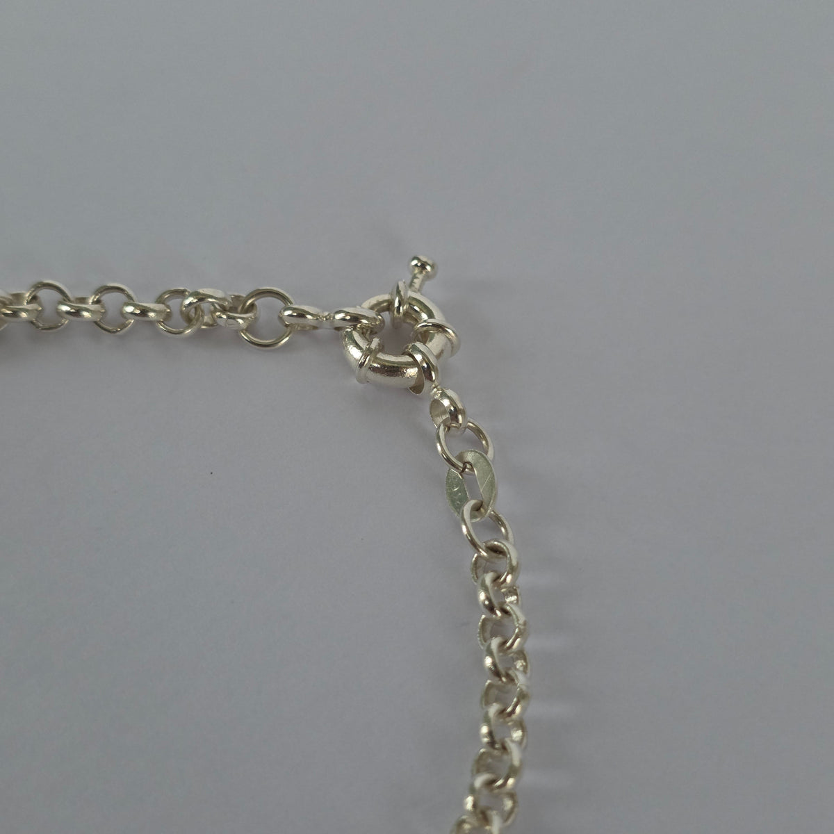 Pulsera de Eslabones Redondos con Cierre Marinero en Plata 925