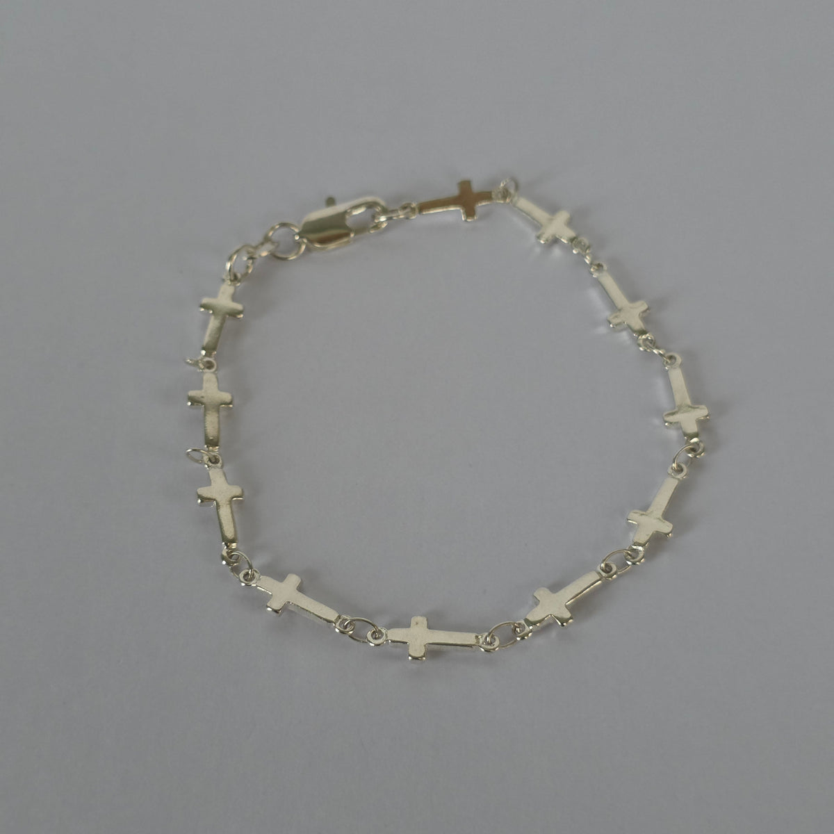 Pulsera de Cruces Lisas Enlazadas en Plata 925