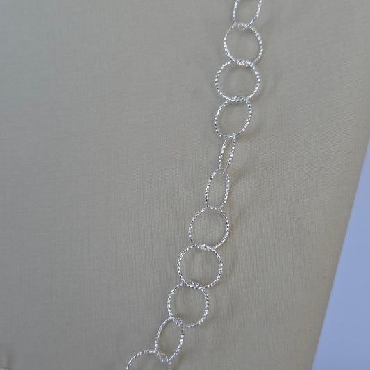 Cadena de Aros Texturizados en Plata 925