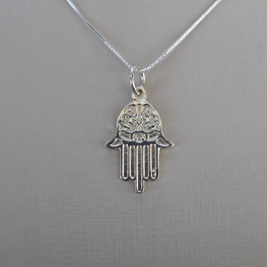 Colgante Mano de Fátima Calada Plata 925