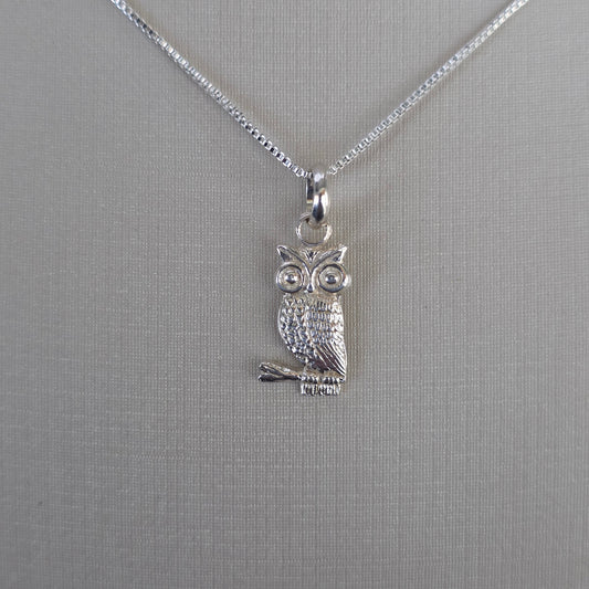 Colgante Búho sobre Rama Plata 925