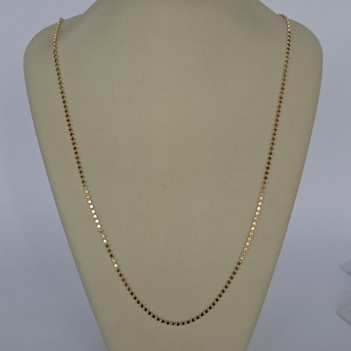 Cadena Discos Planos Baño de Oro 18K — Joyería BomLeón