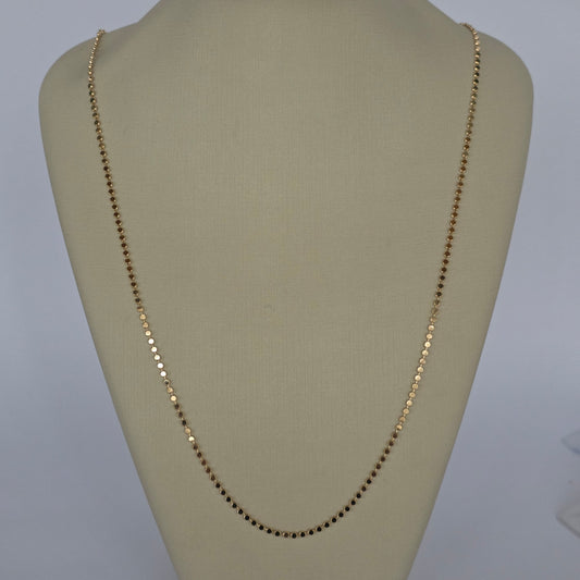 Cadena Discos Planos Baño de Oro 18K — Joyería BomLeón