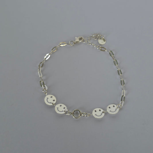 Pulsera Caritas Sonrientes con Microcircón en Plata 925