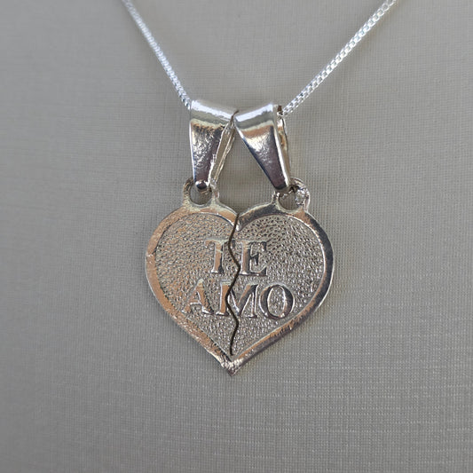 Comprar Colgante Corazón Partido Te Amo Plata 925 - Joyería BomLeón Chile