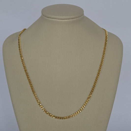 Cadena Eslabón Cubano Fino Baño de Oro 18K — Joyería BomLeón
