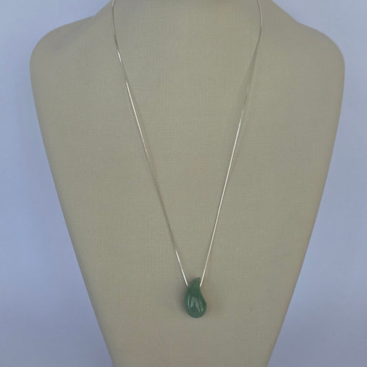 Comprar Cadena con Dije Gota Verde en Plata 925 - Joyería BomLeón Chile