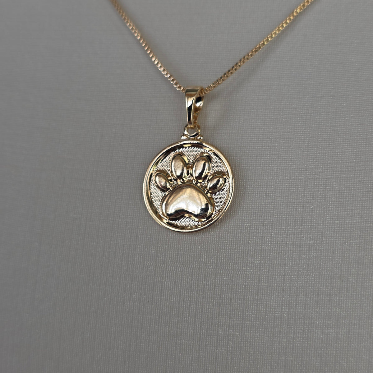 Dije Medalón Patita en Relieve Baño de Oro 18K — Joyería BomLeón