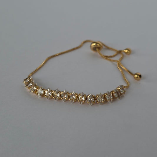 Pulsera Tennis Ajustable Microcircones Marquesa – Baño de Oro 18K — Joyería BomLeón