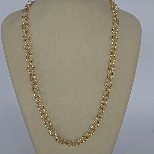 Cadena Rolo Eslabones Redondos Baño de Oro 18K — Joyería BomLeón