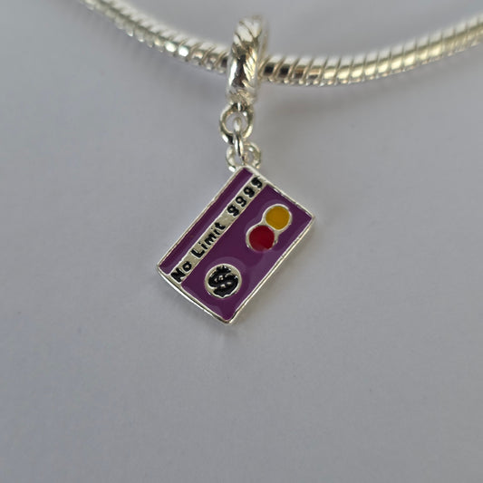 Comprar Charm Tarjeta Morada No Limit Plata 925 - Joyería BomLeón Chile
