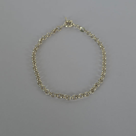 Pulsera de Eslabones Redondos con Cierre Marinero en Plata 925