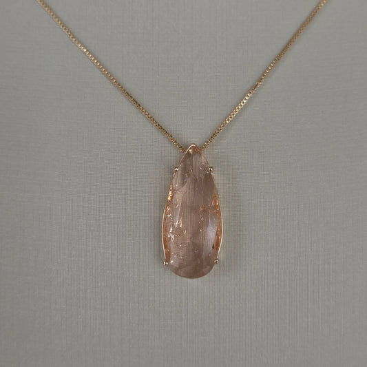Dije Gota de Microcircoń Rosado Facetado Bañado en Oro Rosa 18K — Joyería BomLeón