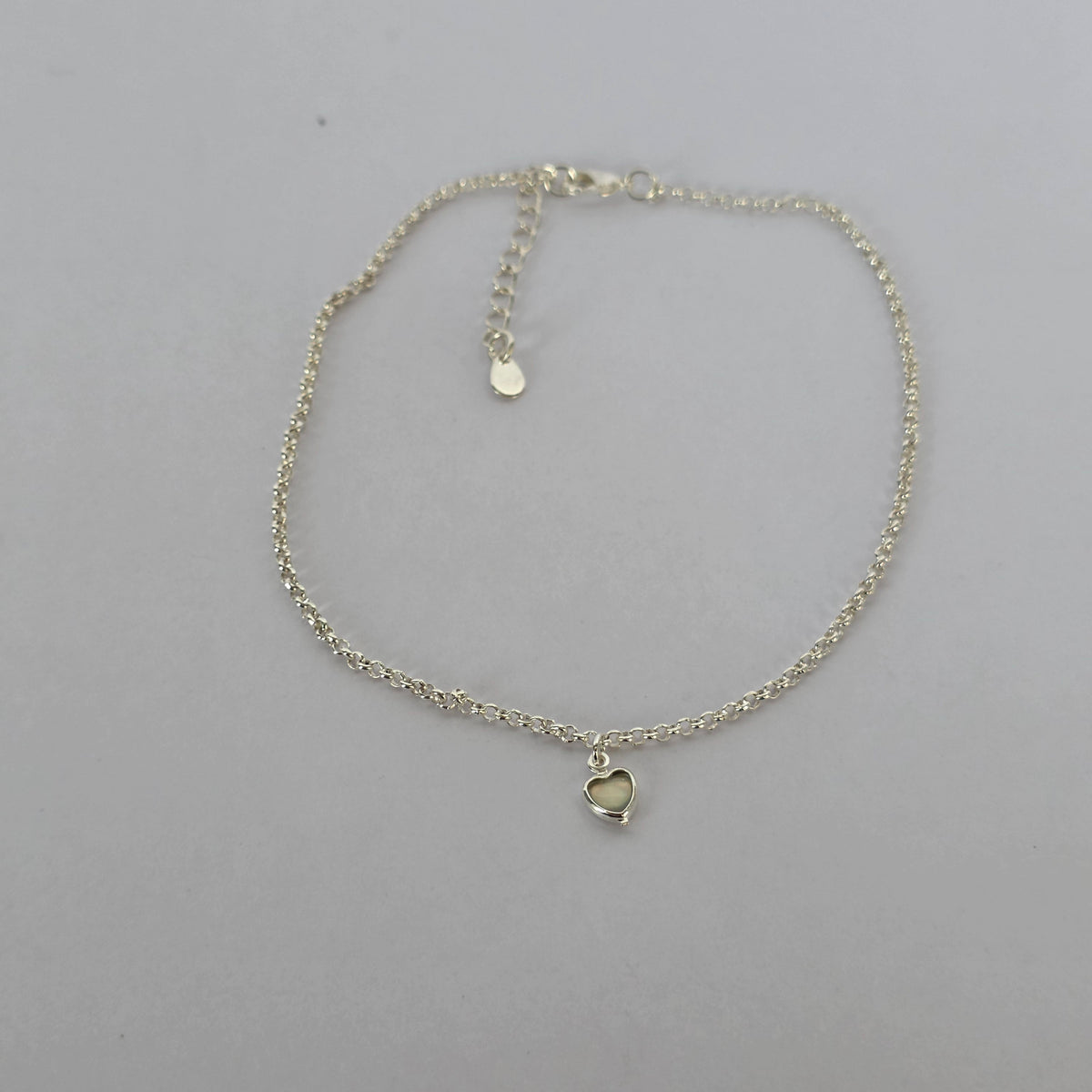 Tobillera Cadena con Dije de Corazón en Plata 925