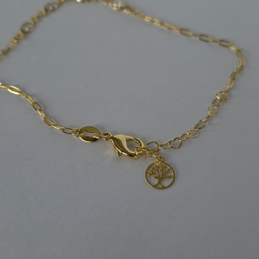 Pulsera Cadena Microcircones Marquesa con Dije Árbol de la Vida – Baño de Oro 18K — Joyería BomLeón