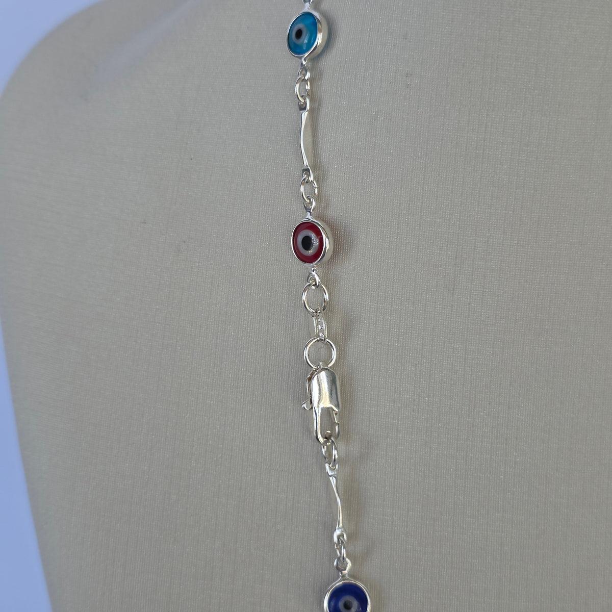 Collar de Ojos Turcos Multicolor en Plata 925