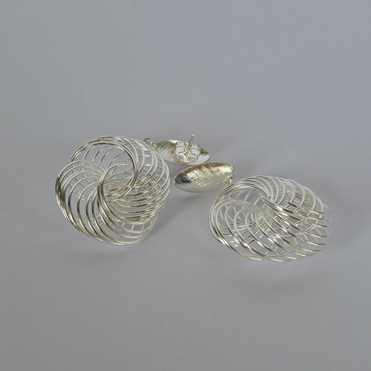 Aros Colgantes Espiral Entrelazada en Plata 925