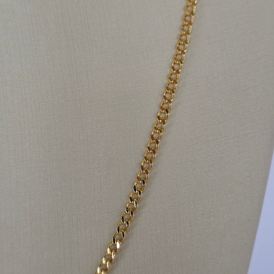 Cadena Eslabón Cubano Fino Baño de Oro 18K — Joyería BomLeón