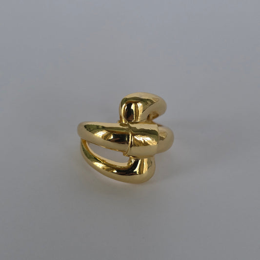 Anillo Nudo Volumétrico Ajustable Baño de Oro 18K — Joyería BomLeón