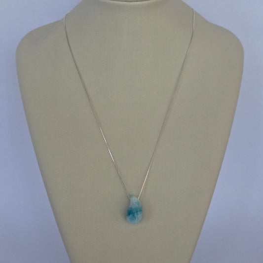 Comprar Cadena con Dije Gota Celeste en Plata 925 - Joyería BomLeón Chile