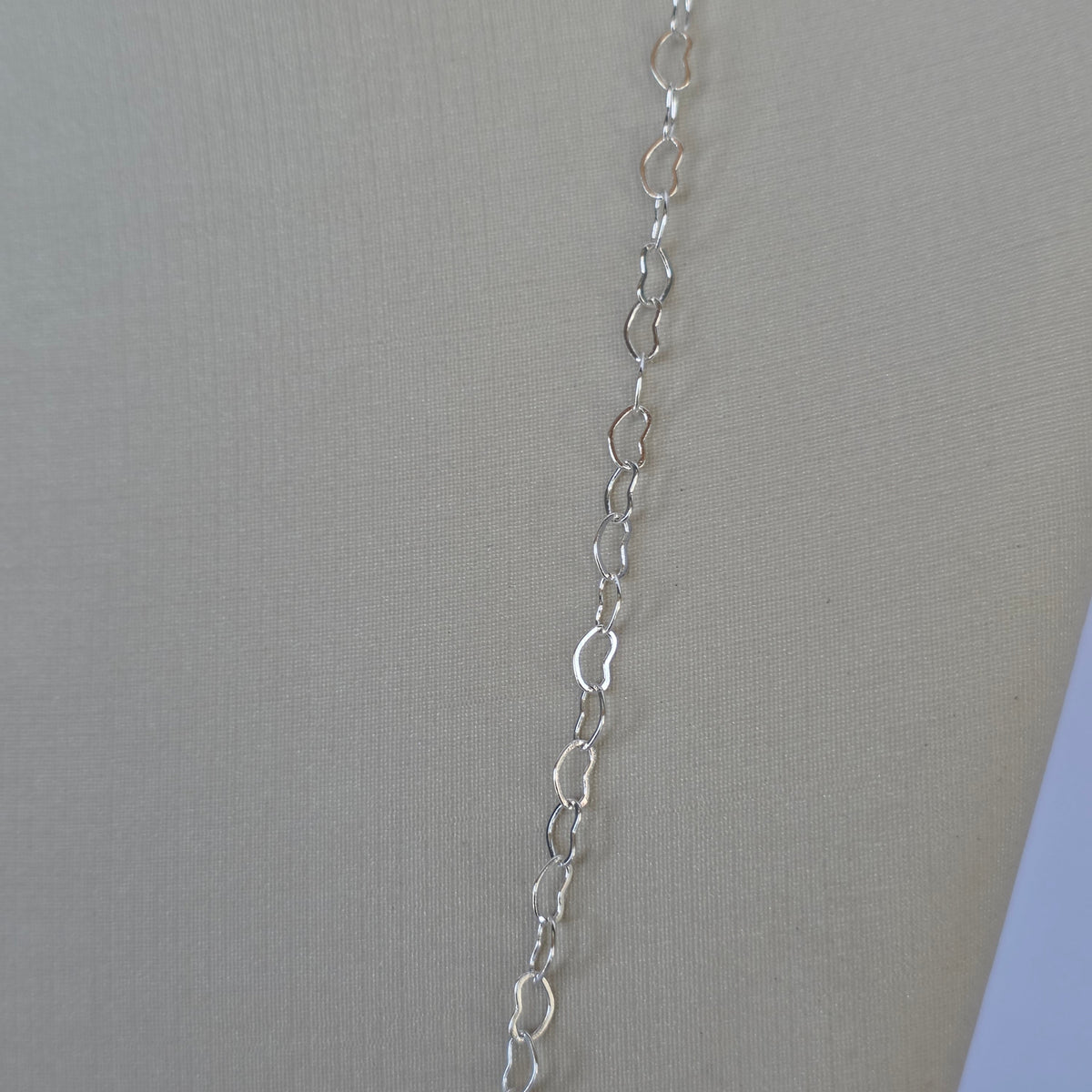 Cadena de Eslabones Corazón en Plata 925