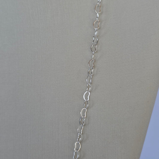 Cadena de Eslabones Corazón en Plata 925