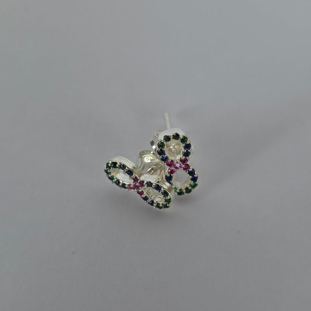 Aro con Tornillo Infinito con Microcircones Multicolor en Plata 925