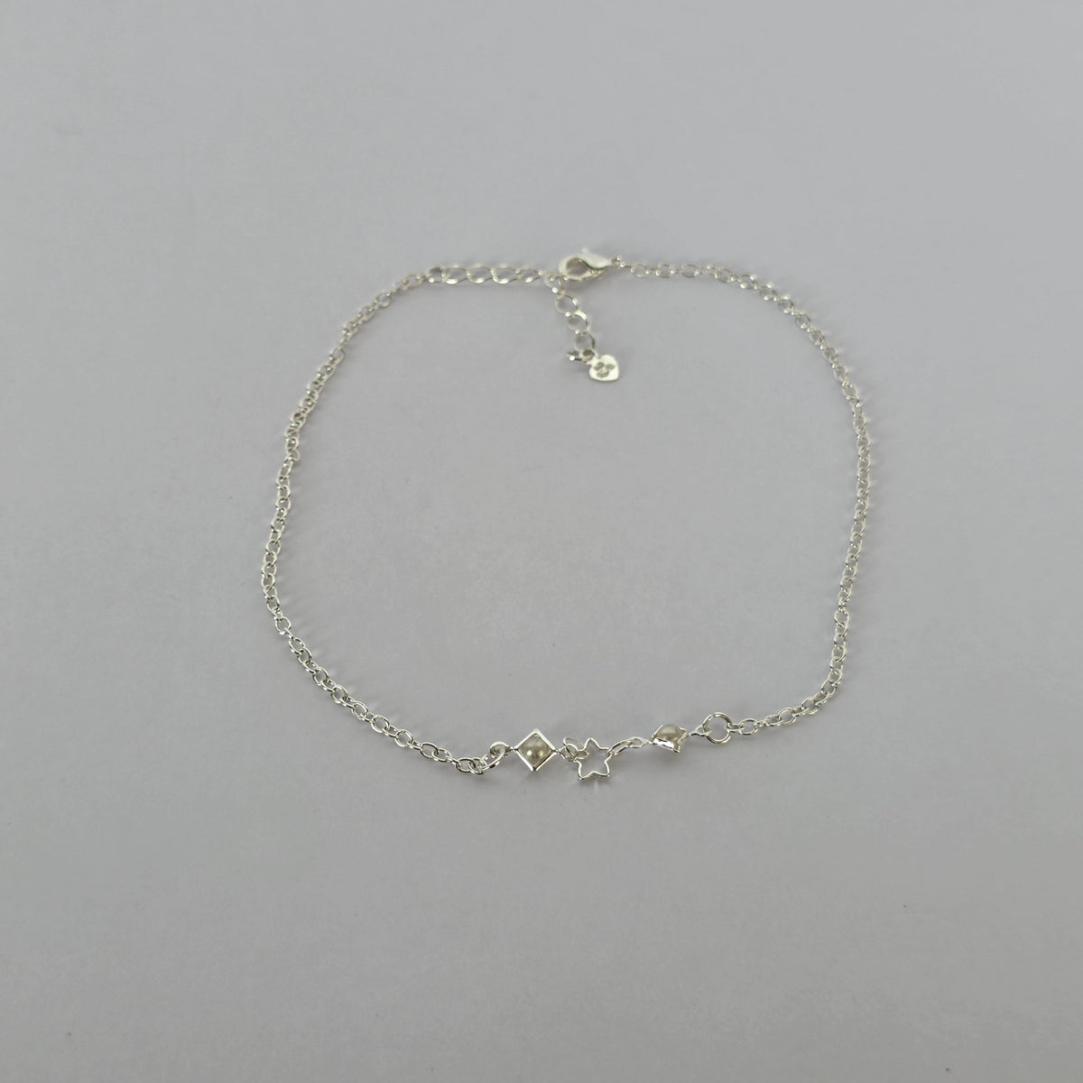 Tobillera Estrella Calada con Rombos en Plata 925