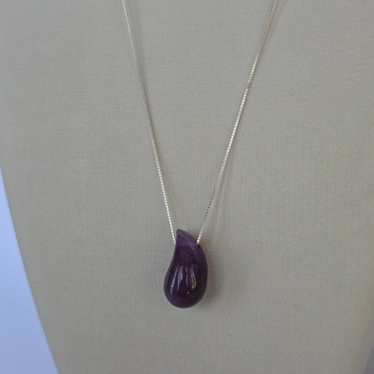 Cadena con Dije Gota Violeta en Plata 925