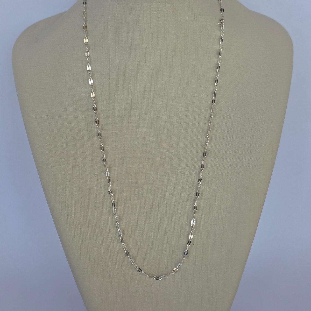 Comprar Cadena de Óvalos Facetados en Plata 925 - Joyería BomLeón Chile