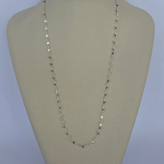 Comprar Cadena de Óvalos Facetados en Plata 925 - Joyería BomLeón Chile