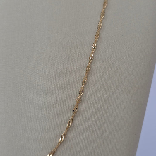 Cadena Singapore Torzada Baño de Oro 18K — Joyería BomLeón