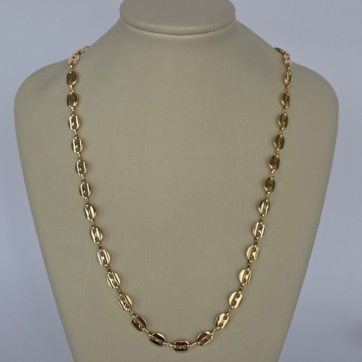 Cadena Eslabón Marino Ancho Baño de Oro 18K — Joyería BomLeón