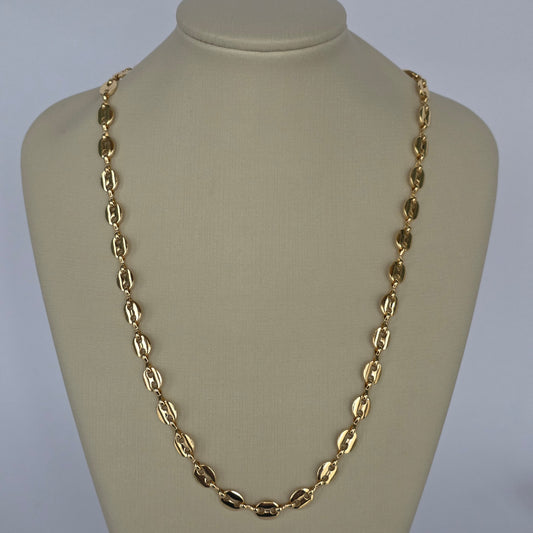 Cadena Eslabón Marino Ancho Baño de Oro 18K — Joyería BomLeón