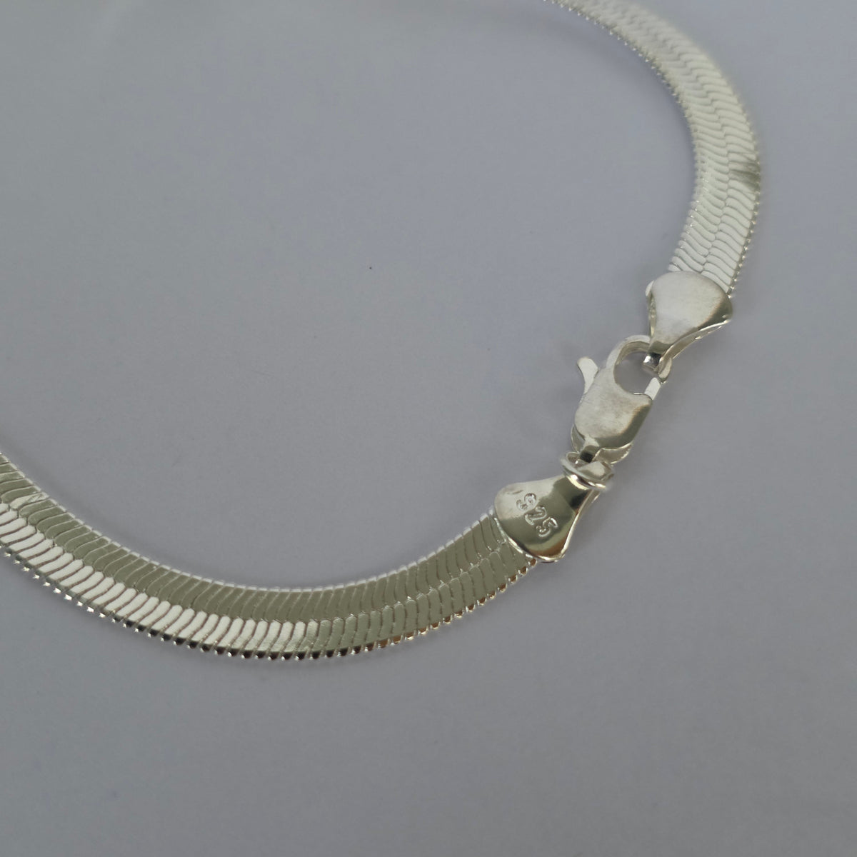 Pulsera Cadena Plana Espiga en Plata 925