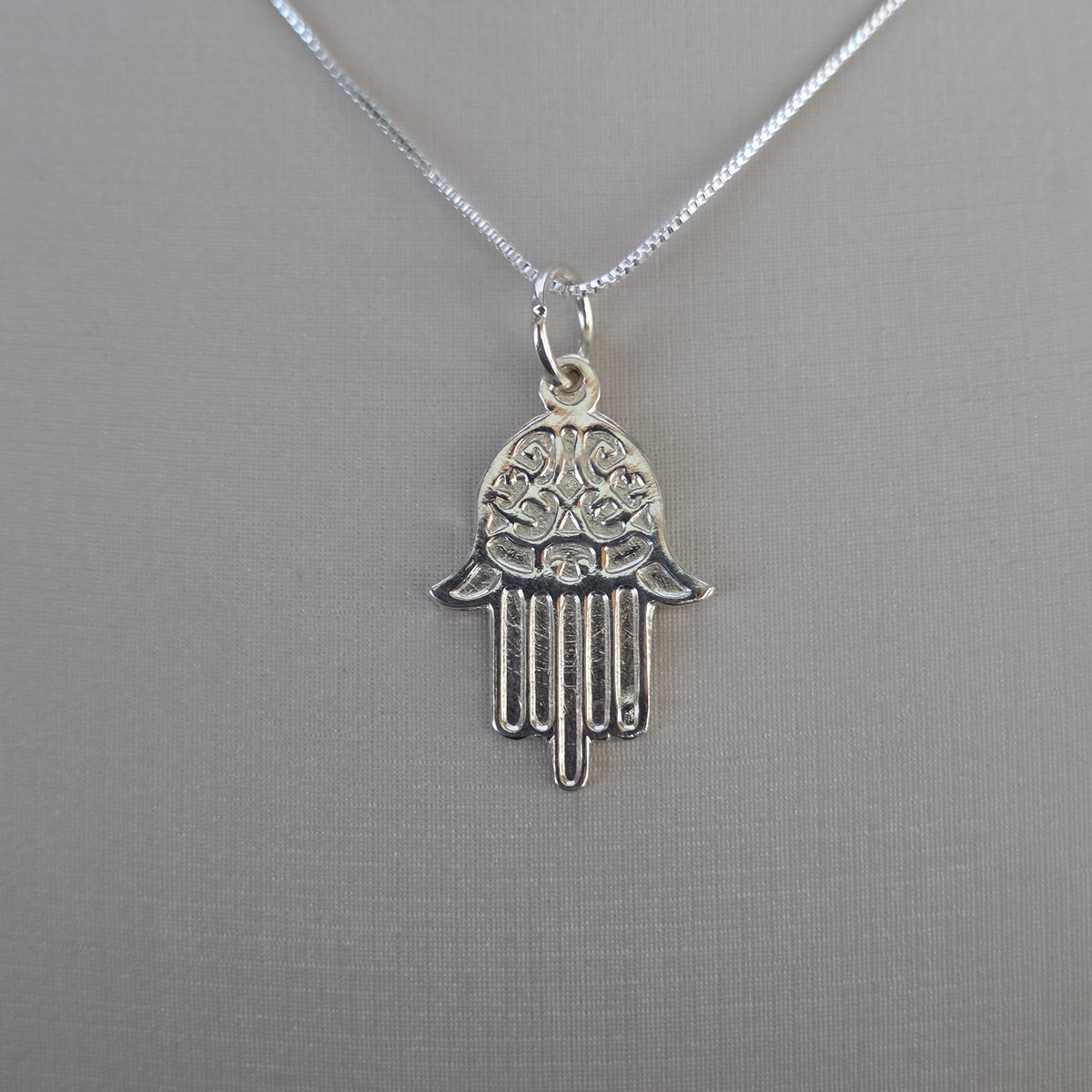 Colgante Mano de Fátima Calada Plata 925