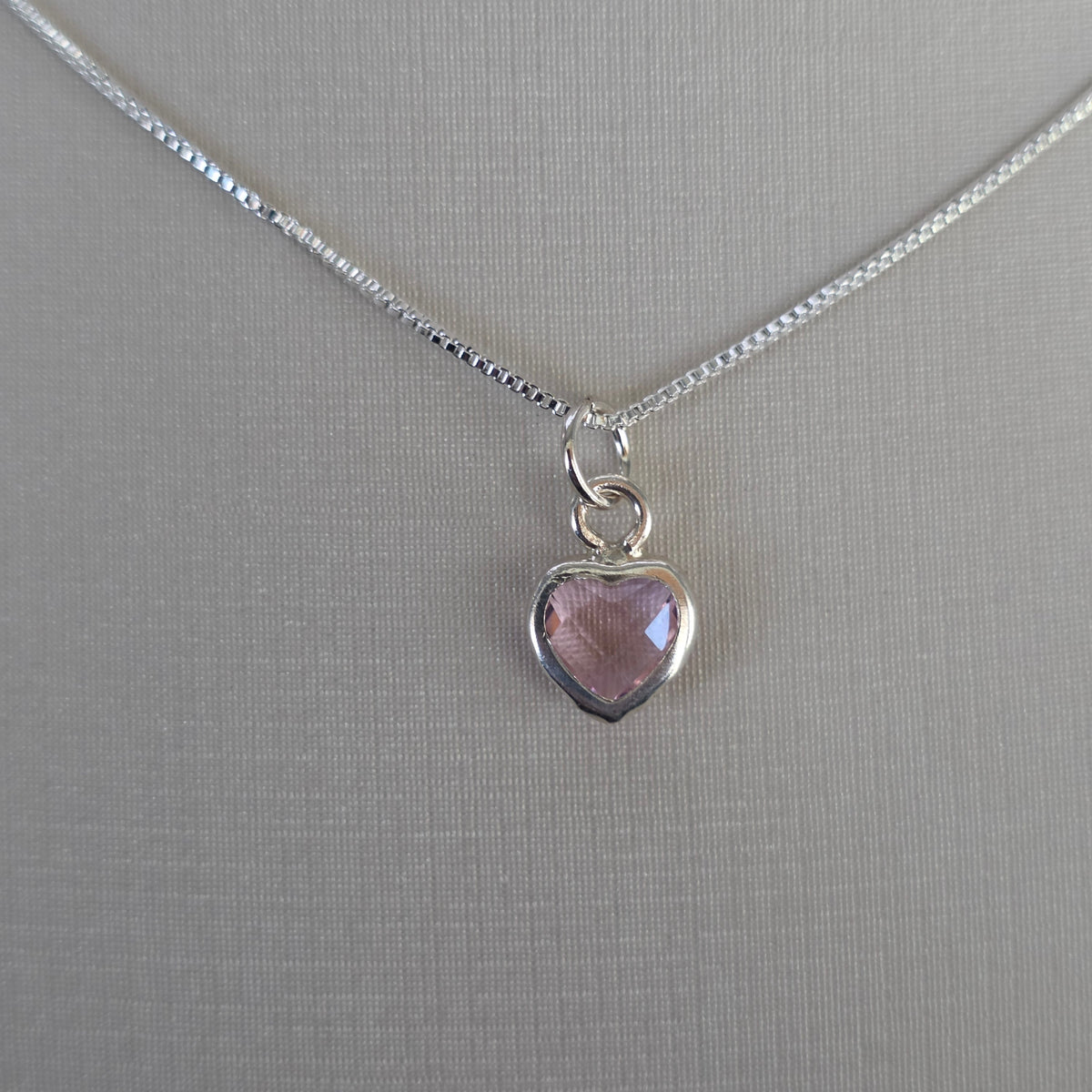 Colgante Corazón con Microcircón Rosado Plata 925