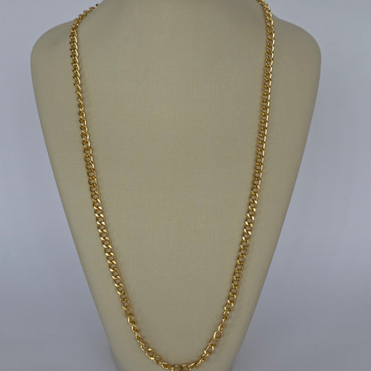 Cadena Eslabón Cubano Baño de Oro 18K — Joyería BomLeón