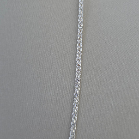 Cadena de Tejido Entrelazado Fino en Plata 925