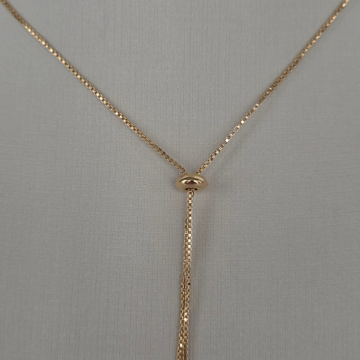 Collar Lariat Doble Microcircón Baño de Oro 18K — Joyería BomLeón