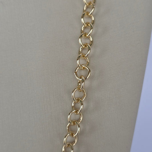 Cadena Rolo Eslabones Redondos Baño de Oro 18K — Joyería BomLeón