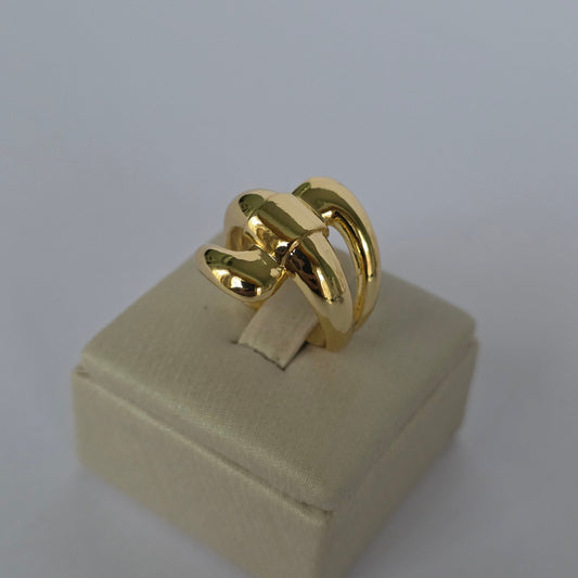Anillo Nudo Volumétrico Ajustable Baño de Oro 18K — Joyería BomLeón
